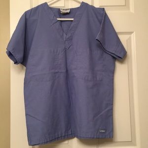 Landau size small ciel blue scrub top